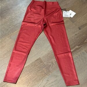 Beach Riot Metallic Red Leggings